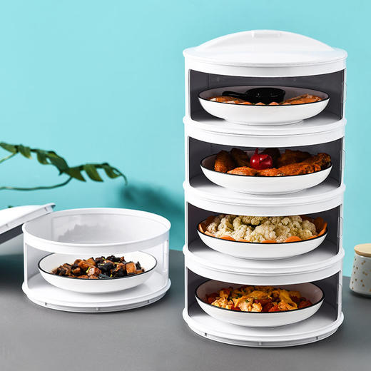 「保温菜罩收纳盒」家用盖菜多层可折叠防苍蝇防尘厨房用品 商品图8