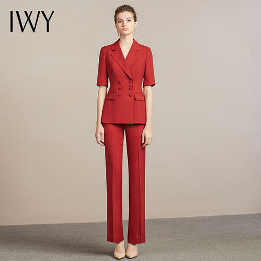 IWY/新品红色短袖西装裤子套装212099C1+P6 商品图2
