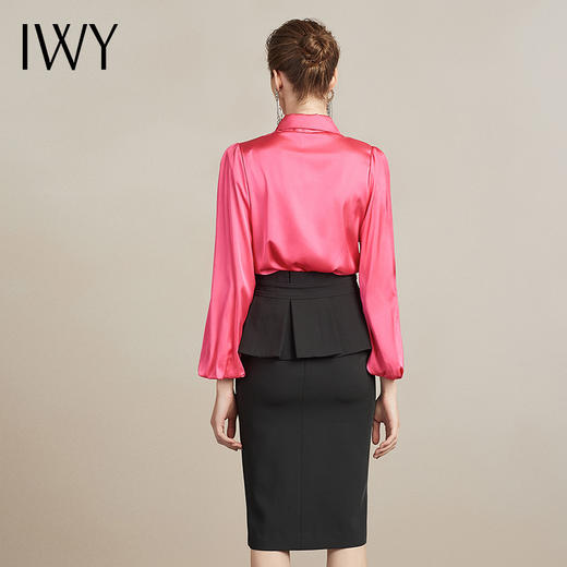 IWY/ 玫红色衬衫百搭气质衬衣203102B1 商品图3