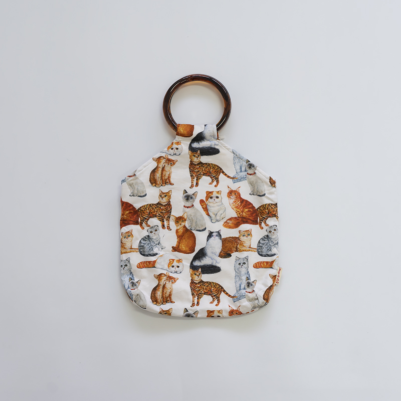 HUJI祤集Amber手提包插画猫猫图