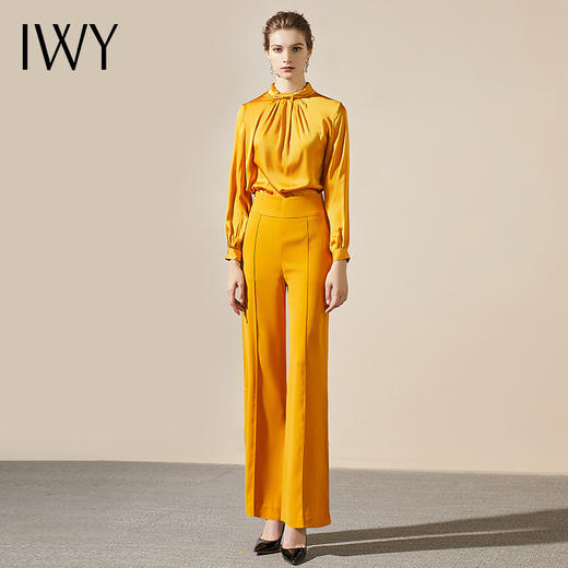 IWY/黄色职业装女正装套装英伦气质款简约办公室女款职业服装面试203100B1-Y+73P2 商品图0