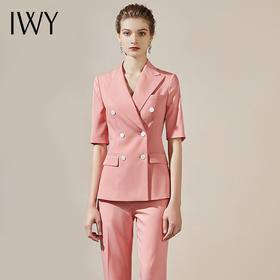 IWY/直播福利款 新品粉色短袖西装裤子套装212012C1+P1