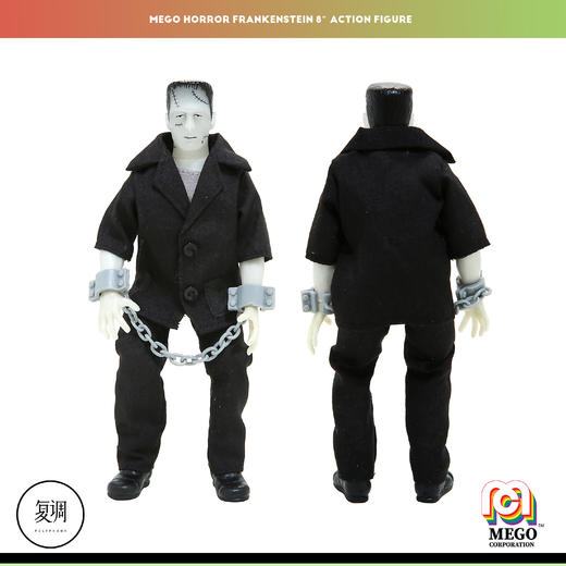 Mego 弗兰肯斯坦 科学怪人 夜光版 8英寸 挂卡 可动 商品图1