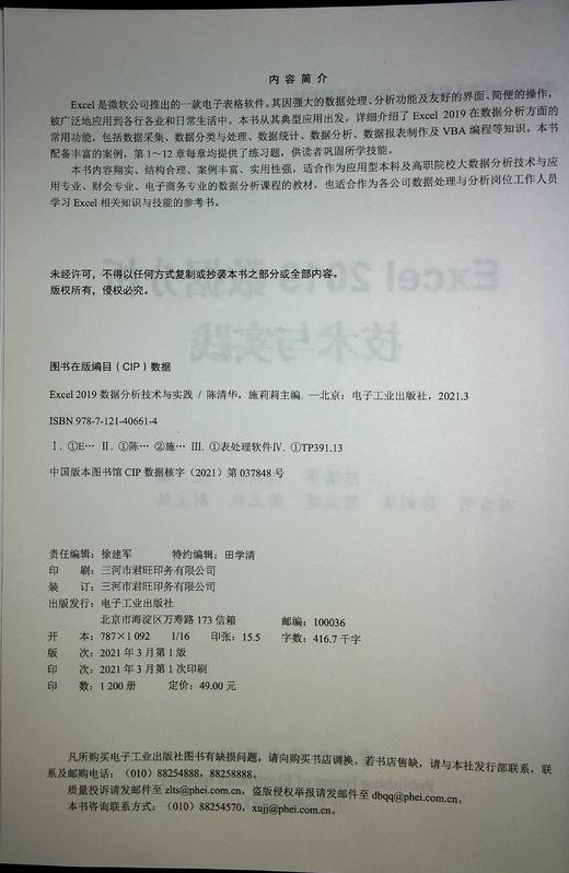 Excel 2019数据分析技术与实践 商品图1