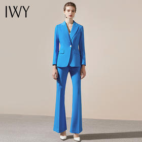 IWY/简约一粒扣高端职业装女总裁职场正装套装蓝色修身显瘦休闲工作服	203008C1+P3