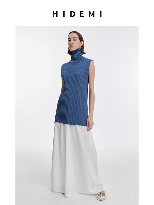 HIDEMI 纸片人超显瘦针织套装 高领背心/喇叭裤 商品图13
