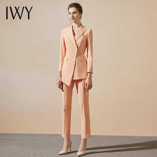 IWY/香槟粉西服套装女正装气质款复古工装洋气端庄高定白领时尚ol203132C1+P1 商品图1