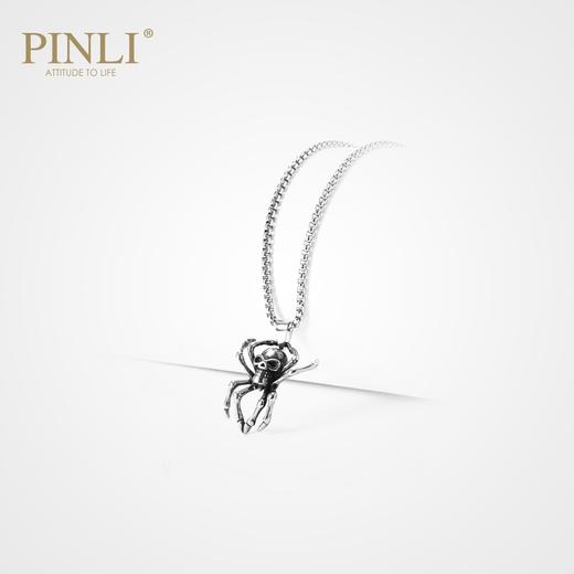 PINLI品立2021夏季男不锈钢骷髅蜘蛛吊坠项链饰品首饰D203128971 商品图0