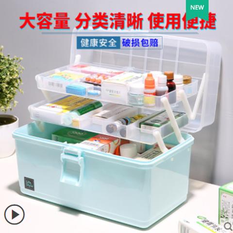 家用多层医药箱 大容量医护多层药品应急收纳盒居家日用 商品图2