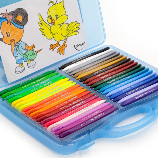 法国maped马培德24色塑料蜡笔儿童画画笔宝宝腊笔不脏手可水洗 商品图2