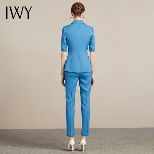 IWY/直播福利款 新品蓝色短袖西装裤子套装212014C1+P1 商品图3