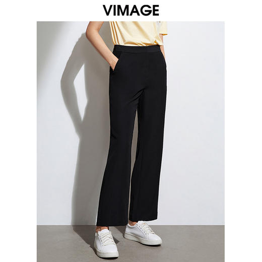 VIMAGE纬漫纪通勤职业显瘦直筒长裤女裤VA2105103 商品图2