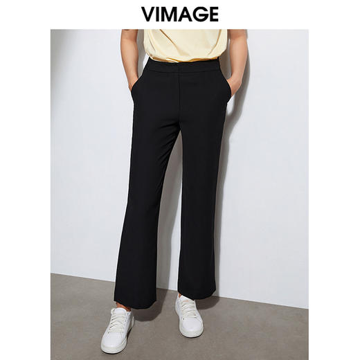VIMAGE纬漫纪通勤职业显瘦直筒长裤女裤VA2105103 商品图0