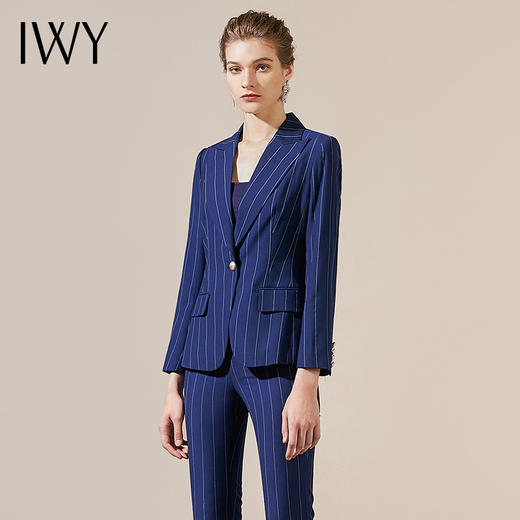 IWY/蓝色条纹西装套装职场白领上班工作服CPS8118 商品图1
