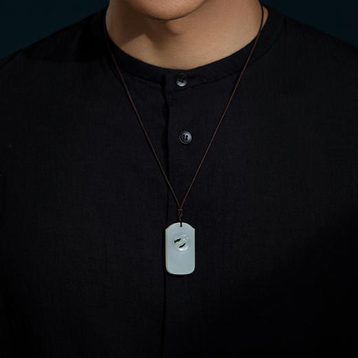 和田玉白玉鹿游仙踪玉牌 细腻糯白 温润灵动 商品图2