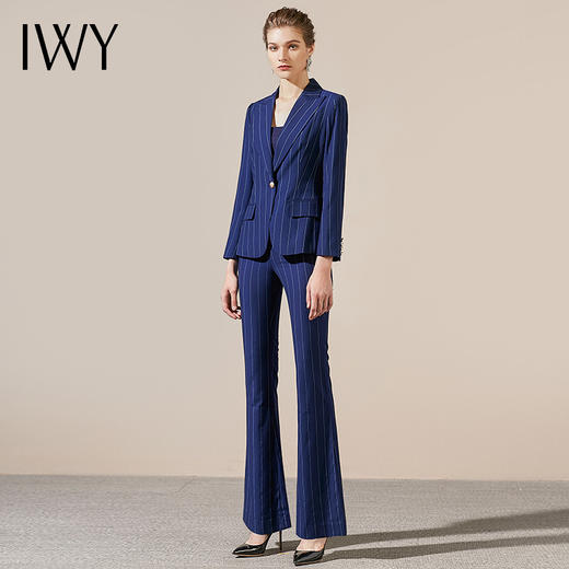 IWY/蓝色条纹西装套装职场白领上班工作服CPS8118 商品图0