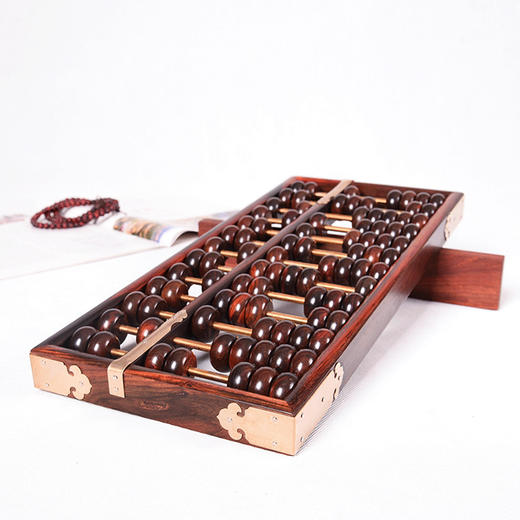 大红酸枝老式送礼算盘红木摆件19档长款 商品图1