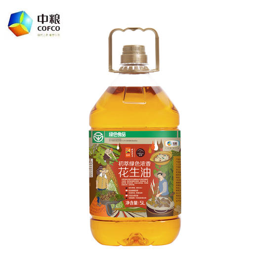 中粮初萃绿色浓香花生油5L食用油 商品图2