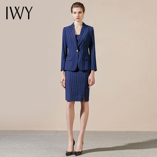 IWY/蓝色条纹西装套装职场白领上班工作服CPS8118 商品图3