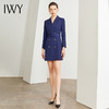 IWY/藏青气质时尚职业西装连衣裙女长袖双排扣修身显瘦通勤上班工作服Q902-N 商品缩略图1