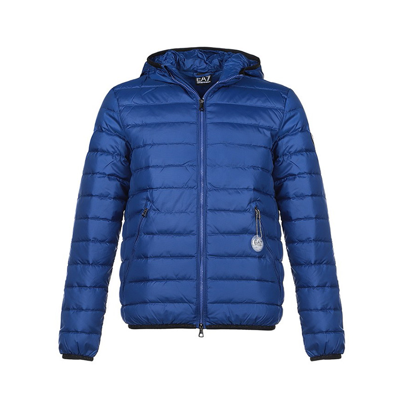 EMPORIO ARMANI EA7 阿玛尼 男士 连帽薄款羽绒服 蓝色 6HPB16 PN22Z 1582