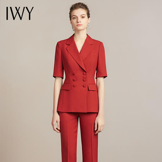 IWY/新品红色短袖西装裤子套装212099C1+P6 商品图1