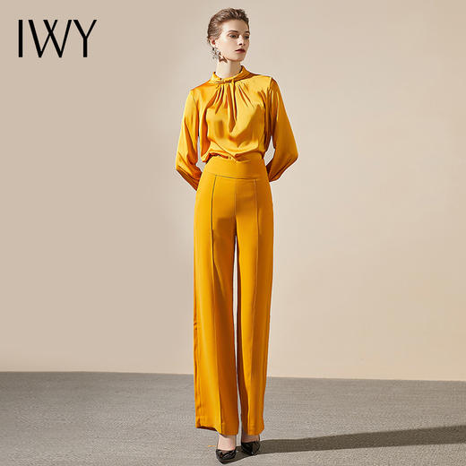 IWY/黄色职业装女正装套装英伦气质款简约办公室女款职业服装面试203100B1-Y+73P2 商品图4