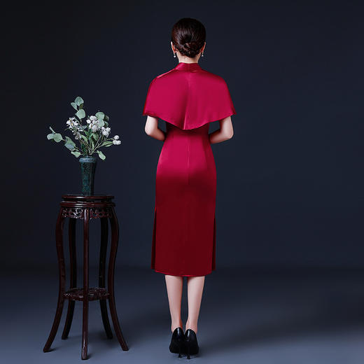 上海旗袍厂LHS-2030婚礼新款喜婆婆婚宴礼服洋气旗袍连衣裙两件套 商品图4