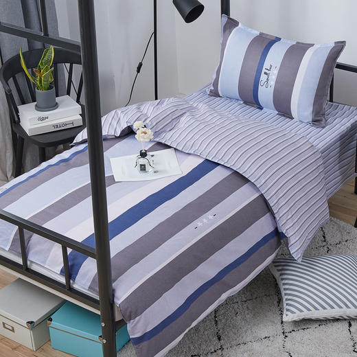 惠慈家居 单人全棉斜纹三件套 （被套155*205cm /床单155*230cm /枕套47*72cm ） 商品图0