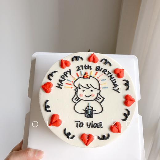 小女孩女生简笔画手绘蛋糕（多款式选择）-低糖处理无添加 商品图4