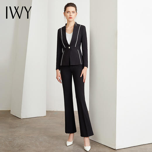 IWY/黑色商务西装套装女英伦风时尚修身气质女神职业职场通勤正装	CP16-B 商品图1