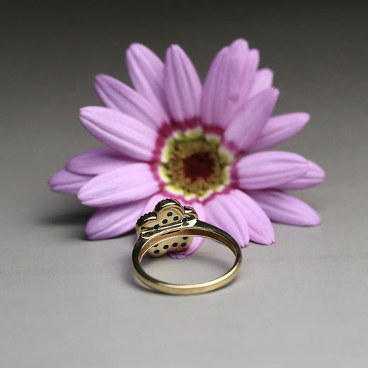 元代琉璃簪头梅花戒指 商品图3