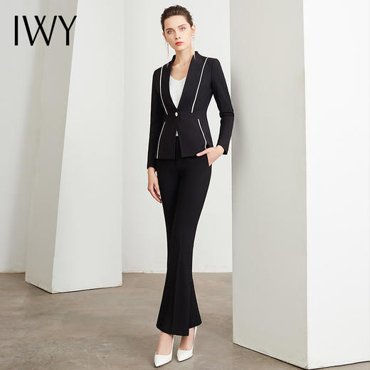 IWY/黑色商务西装套装女英伦风时尚修身气质女神职业职场通勤正装	CP16-B 商品图0