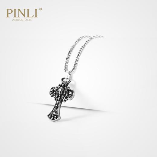 PINLI品立夏季新款配饰骷髅吊坠项链饰品男不锈钢首饰D203128966 商品图0