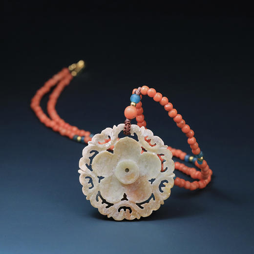 明代和田玉梅花佩“晴雪”项链 商品图0