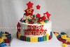乐高积木蛋糕（除人偶外，其余装饰部分均可食用。积木为巧克力制品，星星为翻糖制品） 商品缩略图0