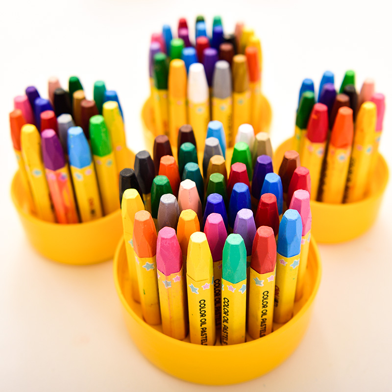 得力12色油画棒儿童蜡笔安全无毒可水洗幼儿园蜡笔