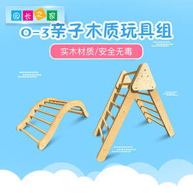 亲子木质玩具组攀爬训练