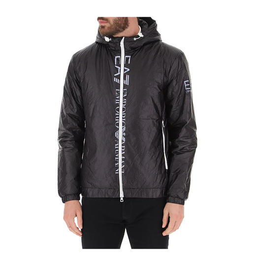 ARMANI 阿玛尼 男士 拉链连帽棉服 黑色 6HPB58 PNB9Z 1200 商品图0