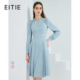 故障 EITEI爱特爱女装春季新品商场同款高腰修身立体裁剪优雅蕾丝拼接连衣裙6307001