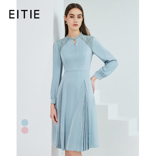 故障 EITEI爱特爱女装春季新品商场同款高腰修身立体裁剪优雅蕾丝拼接连衣裙6307001 商品图0