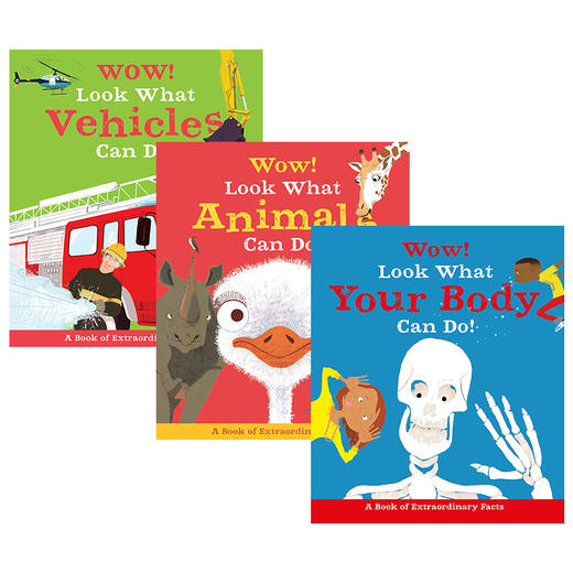 哇 看看动物 车辆 身体能做什么系列3册 英文原版 Wow Look What Animals Vehicles Body Can Do 英文版进口儿童英语启蒙读物书籍 商品图0