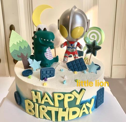 狮子家-奥特曼打小怪兽 男孩生日蛋糕 纪念日蛋糕 聚会 仪式感必备 商品图0