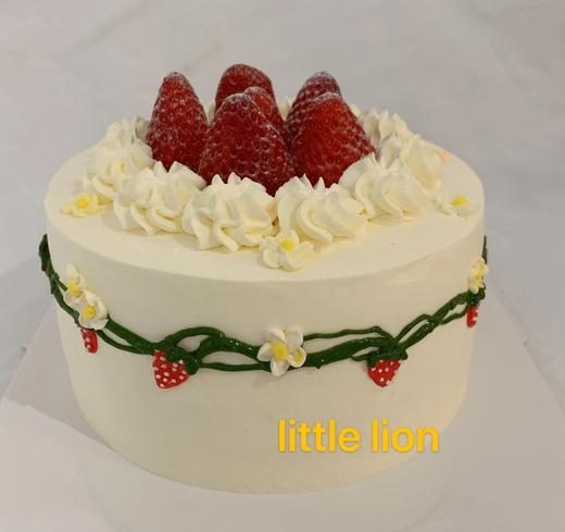 狮子家-ins风手绘草莓 小清新简约生日蛋糕 纪念日蛋糕 聚会 仪式感必备 商品图0
