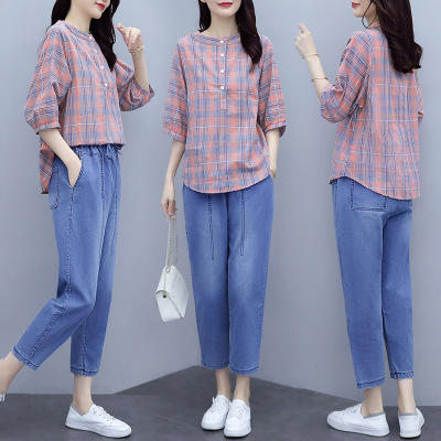 AHM- xde5021-2021夏季新款洋气减龄气质简约女装两件套 商品图2