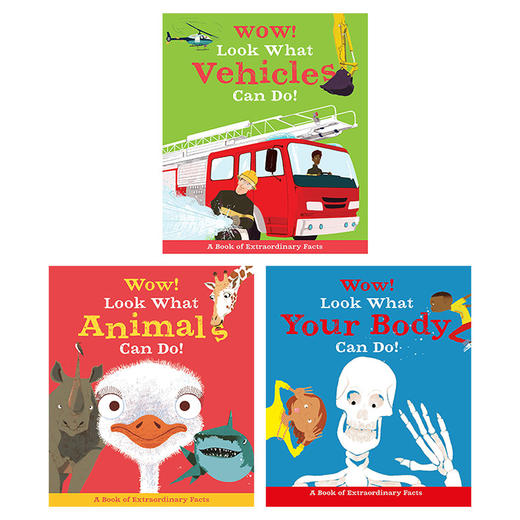 哇 看看动物 车辆 身体能做什么系列3册 英文原版 Wow Look What Animals Vehicles Body Can Do 英文版进口儿童英语启蒙读物书籍 商品图1