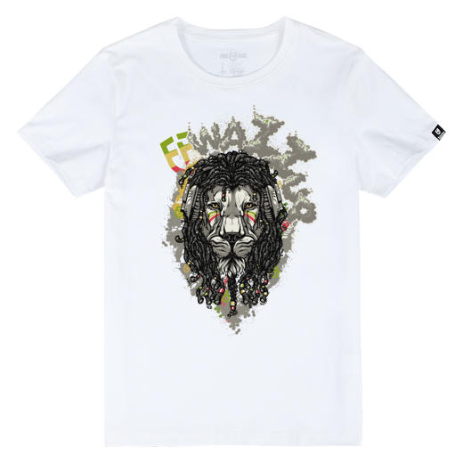 NMT-1311夏装新款狮子头大图案纯色黑白日常青年潮流个性短袖T恤衫 商品图3