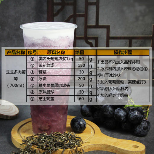 葡萄 美名氏葡萄混合浓浆 浓浆1kg 葡萄果汁浓浆 常温保存 日式天富 桃李林  美名氏葡萄混合浓浆  葡萄酱 商品图2