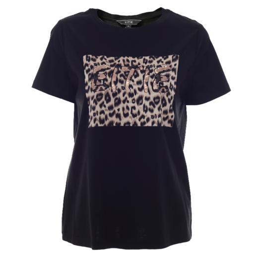 故障 EITIE爱特爱春季新款通勤时尚休闲百搭显瘦简约印花T恤上衣女6102812 商品图3