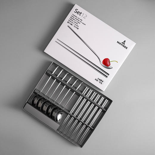 【正品保证 限时买一送一】MAYNOS 筷勺12件套 304不锈钢餐具套装 商品图2